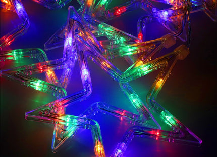 IJspegel Verlichting Buiten | Lichtgordijn | Sterren | Kerstverlichting Buiten | 2 m | 92 LED | Multicolor