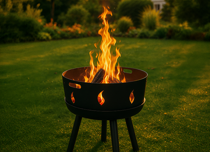 Vuurschaal  Met Grill Functie -   Vuurschaal - 2-in 1 - Vuurkorf - Vuurhaard - Tuinhaard - Staal  - Zwart