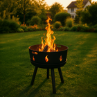 Vuurschaal  Met Grill Functie -   Vuurschaal - 2-in 1 - Vuurkorf - Vuurhaard - Tuinhaard - Staal  - Zwart