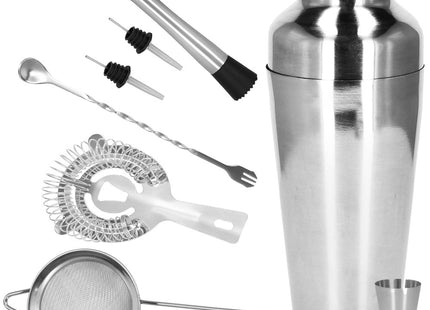 Cocktail Set | 8-Delige Cocktail Shaker Set | RVS | Zilverkleurig