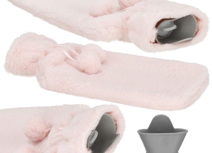 Warmwaterkruik- Pluche -Hoes - 2L - Inhoud - Pijnverlichting- Ontspanning -Roze