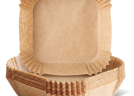 Papieren Inzetstukken Voor Airfryer - Wegwerpbaar - 220°C - Geschikt voor: Airfryer, Oven, Magnetron, Stoomkoker - 100 stuks - 20 x 20 cm.