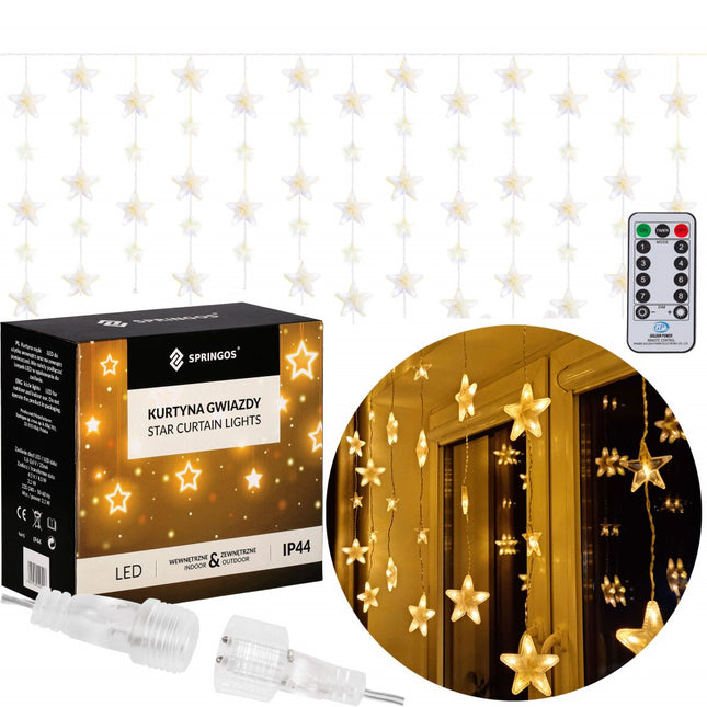 Kerstverlichting Sterrengordijn | 136 LEDs | Warm Wit