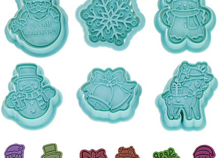 Koekjesvormen - Uitsteekvorm - Kerstkoekjes - Meerkleurig - 6 - Stuks