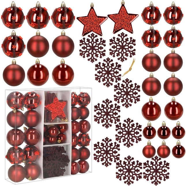 Kerstballen | 40 Stuks | Rood | Onbreekbaar