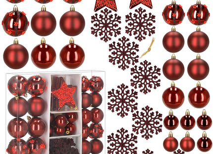 Kerstballen | 40 Stuks | Rood | Onbreekbaar