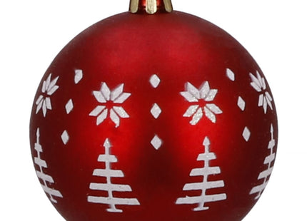 Kerstballen | 30 Stuks | 7 cm | Rood/Wit