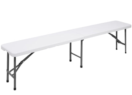 Picknick Tafel Met Bankjes - Campingtafel - Campingset - Biertafel - Horeca - Tafel - Bankjes - Opvouwbaar - Wit - 180 x 74 x74 cm
