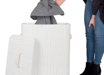 Wasmand | 100L | Bamboe | Wit/Grijs