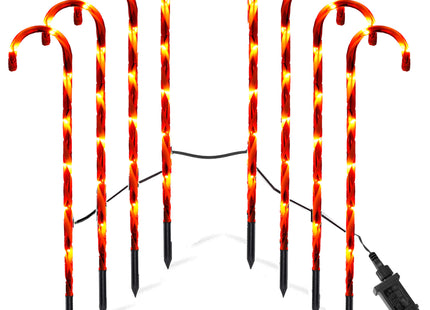 Snoepstokken | Zuurstokken |  Kerstversiering | Led | 8 Stuks