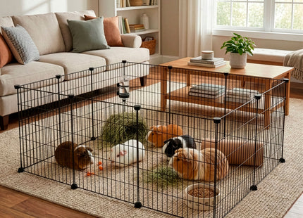 Dierenren | Puppyren | Hondenren | Opvouwbaar | Verstelbaar | 143 x 71 x 46  cm | Zwart