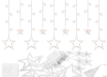 Lichtgordijn | IJspegel Verlichting | Inclusief USB En Afstandsbediening | 138 LED | Warm Wit | Sterren