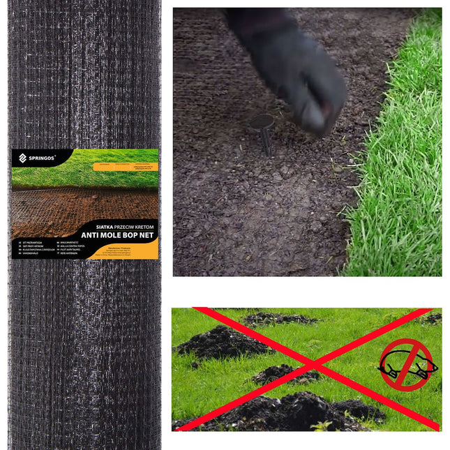 Mollengaas | Mollenbestrijding | Mollennetten | 2x 300 m | 30g/m2 | Zwart