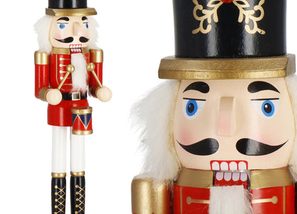 Notenkraker Kerst | 38 cm | Goud/Rood/Wit/Zwart