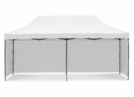 Partytent - 600x300x310xcm - Hoogte Verstelbaar - PVC - Polyester - Harmonica- Frame - Wit