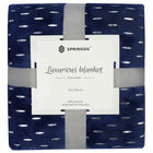 Plaid | Sprei | Deken | 200 x 150 cm | Pluche | Blauw/ Goud