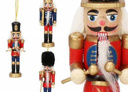 Notenkraker Kerst | 3 Stuks | Blauw/Rood | 12.5 cm