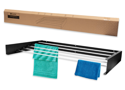 Wanddroogrek - XXL Model - Wasrek - Inklapbaar - Uitschuifbaar - 100 cm - 5 Meter Drooglengte - Zwart