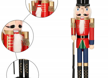 Notenkraker Kerst | 60 cm | Blauw/Rood/Goud/Zwart/Groen