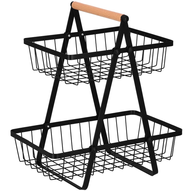 Dubbele Fruitmand - Metalen Mand - 30x 24x 33 cm