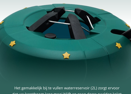 Kerstboomstandaard - Uniek Design - Extra Stevig - 5 Jaar Garantie - Groen - Tot 300 CM - Ø 37 CM