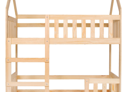 Kinderbed - Stapelbed - Veiligheid - Grenenhout - Trap -  Tot 100 Kg - Lichtbruin - 164 x87x184 cm
