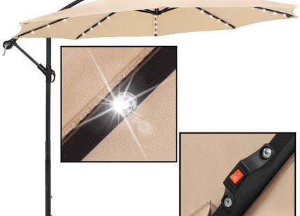 Parasol | LED | Parasols | Kantelbaar | Met Ventilatie | Ecru | Ø300 cm