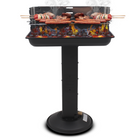 Houtskool barbecue - Zuil barbecue - BBQ - Asopvangbak - Schuifregelaar - RVS  - Zwart