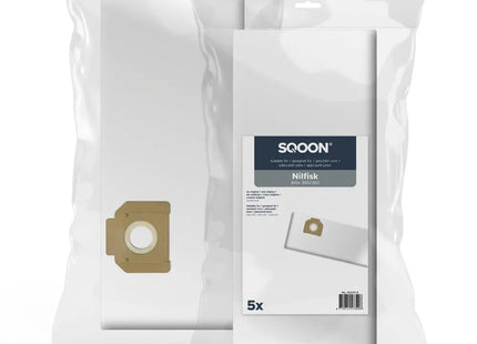 SQOON® Stofzuigerzak Geschikt voor Nilfisk Attix 350 / 360  - 5 Stuks - Vervangt 302000449 - High Filtration voor Industrieel Gebruik & Optimale Stofopname