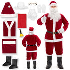 Kerstman Kostuum | Kerstman Pak | Verkleedkleding | 11-Delig | Rood/Wit/Zwart