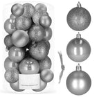 Kerstballen | 30 Stuks | 6/5/4 cm | Grijs