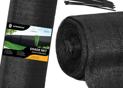 Zichtbreeknet | Zichtdoek | Privacynet | Schaduwdoek | Rol 1,5 x 10 m | 90 % Schaduw | 140g/m² | Zwart