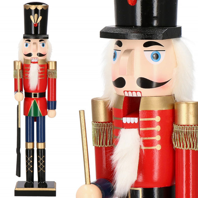 Notenkraker Kerst | 60 cm | Blauw/Rood/Goud/Zwart/Groen