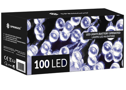 Kerstverlichting | 10,5 m | Batterij | Afstandsbediening | 100 LED | Koel Wit