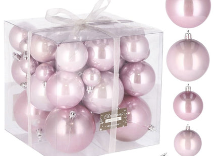 Kerstballen | 37 Stuks | 3/8 cm | Parelroze