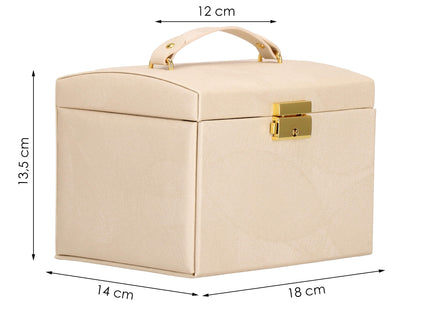Sieradendoos | Juwelendoos | 3 Lagen | 17,5X13,5X12 CM | Creme