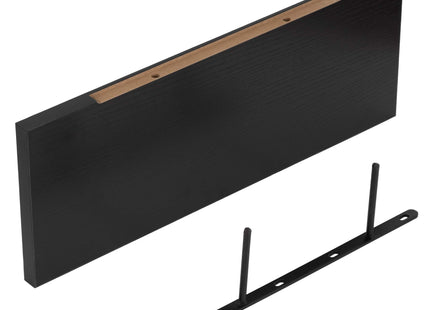 Wandplank - Boekenplank - Ophangbaar - 4 Delig - Zwart - Metaal - 3 Kg - 15 x 40 x 1,5 Cm