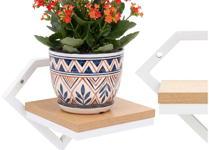 Wandstandaard - Plantenrek - Staal - 26 x 26 Cm - Zwart/Bruin - 10 Kg