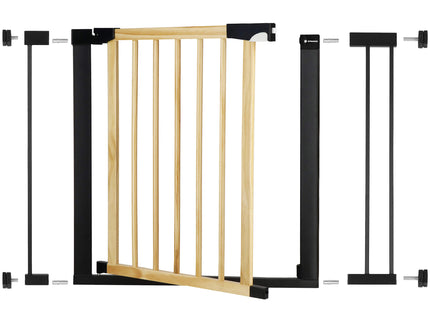 Traphekje | 75 - 103 cm | Traphek | Veiligheidshekje | Metaal | Hout | Zwart/Bruin