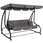 Schommelbank |  4-zits | 241 X 120 X 162 Cm | Linda-Schommel | 4-zits | Waterafstotend | Inclusief 2 Kussens | Verstelbare Luifel |Grijs