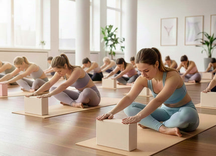 Actiget® Yoga Blok - Yoga Cube - Pilates Blok - Balans - Rekoefeningen - EVA-schuim - Lichtbeige - 7,5 X 23 X 15 Cm