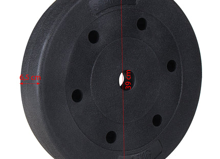 Halterschijf | 1 x 15 kg | Kunststof | Zwart