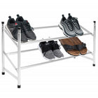 Springos Schoenenrek | 8 - 16 Paar Schoenen | 2 Laags | Kunststof/Metaal | Uitschuifbaar | Grijs