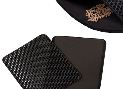 Kattenbakmat | Katten Accessoires | Dubbellaags | Zwart | 30x30