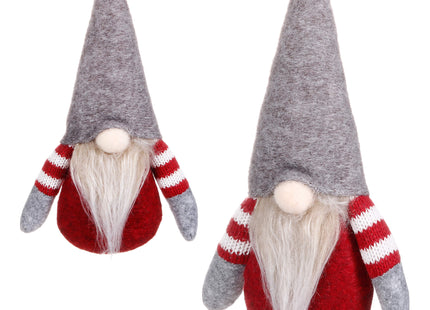 Kerstkabouter - Kerstdwerg - Kersthanger - Kerstversiering  - Grijs - 20 cm