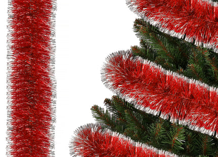 Kerstslinger | Guirlande | 6 m | Zilver/Rood