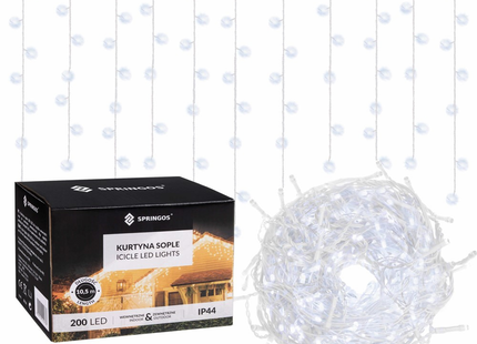 IJspegel Verlichting | 8 m + 2.5 m Snoer | 200 LED | Koel Wit | Koppelbaar
