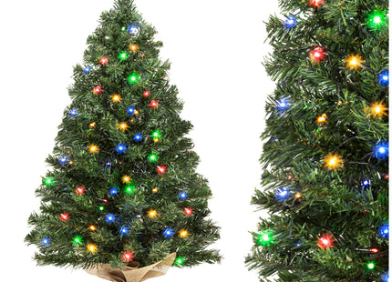 Kunstkerstboom Op Stam | Met Verlichting | 90 cm | Groen | Multicolor
