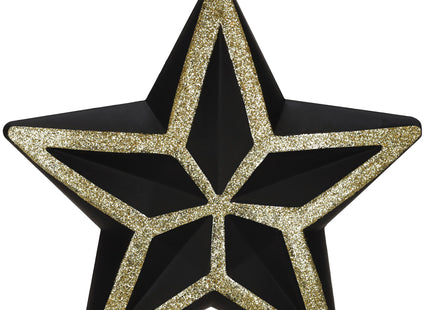 Kersthanger | Kerstster | Zwart | Goud | 15 cm