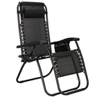 Tuinstoel | Ligstoel | Opvouwbaar | Verstelbaar | Ergonomische Hoofdsteun | Zwart
